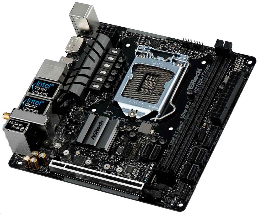 ASRock MB Sc LGA1151 H370M-ITX/AC, Intel H370, 2xDDR4, VGA, Wifi, mini-ITX